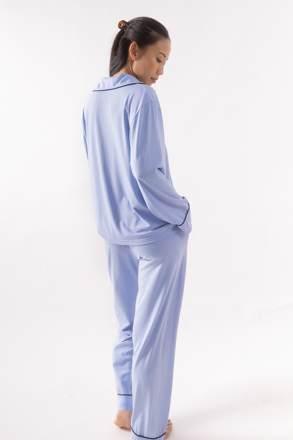Soft Blue Unisex Bamboo Cloud PJ Set (Long Sleeve + Long Pants)