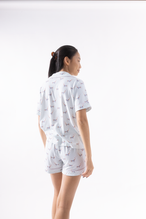 Dashing Dachshunds Cloud PJ Set – Short Sleeve Top + Shorts