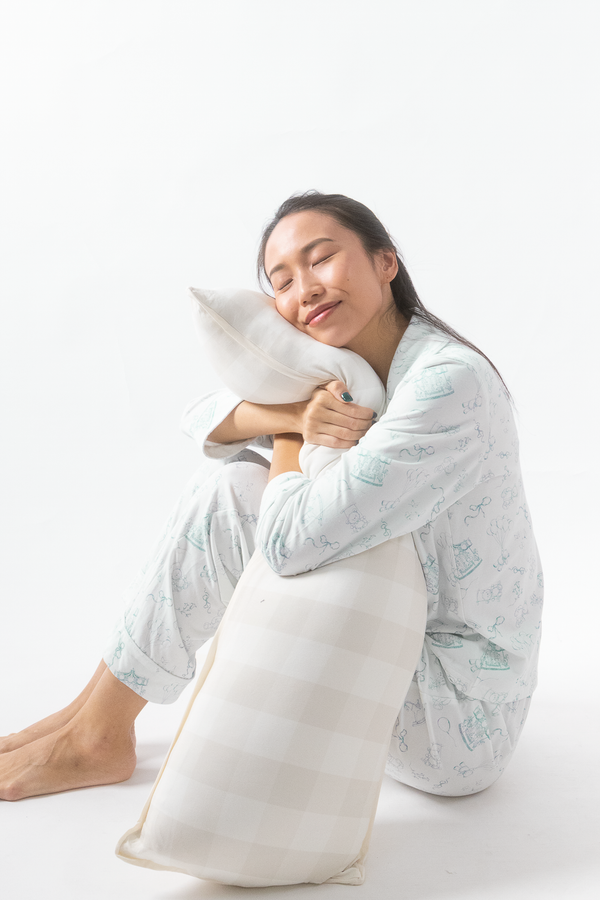 Sky Blue Toile Adult Cloud PJ Long Sleeve Set