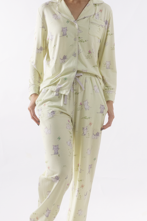 Kitten Meadow Adult Cloud PJ Long Sleeve Set