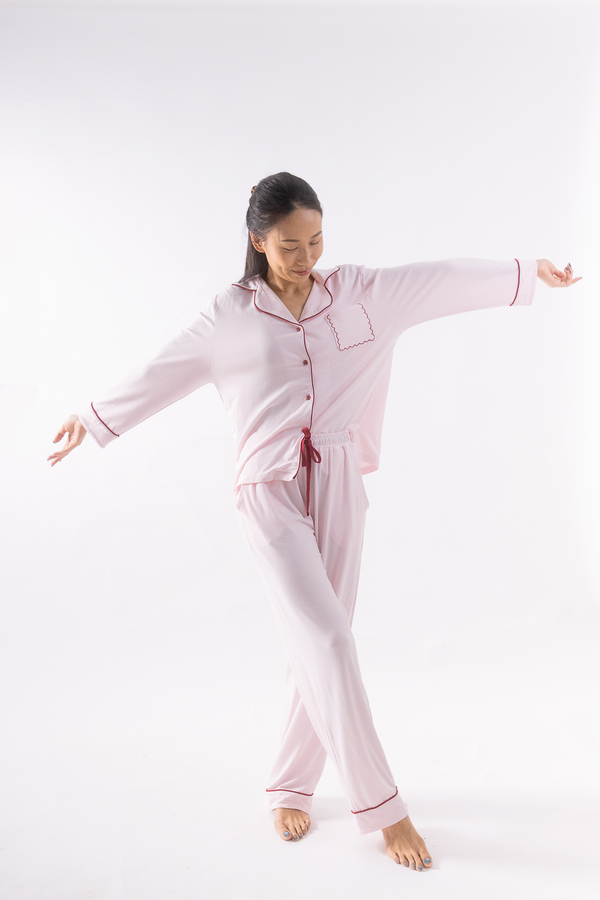 Petal Pink Adult Cloud PJ Long Sleeve Set