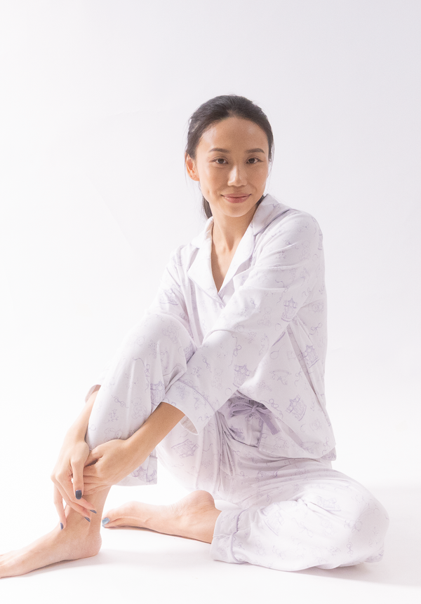 Lavender Haze Toile Adult Cloud PJ Long Sleeve Set