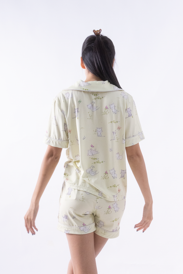 Kitten Meadow Adult Cloud PJ Short Sleeve Set