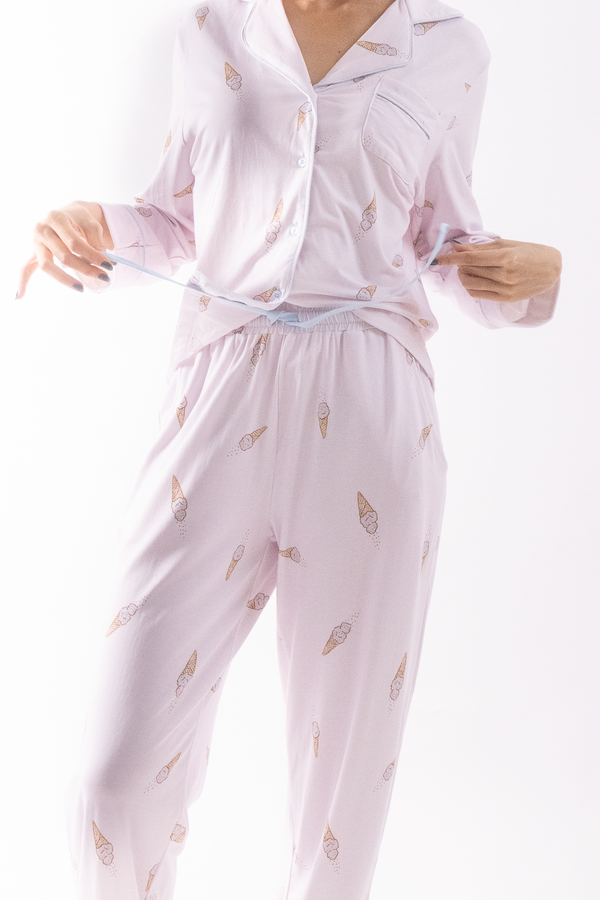 Ice Cream Dreamin' Adult Cloud PJ Long Sleeve Set