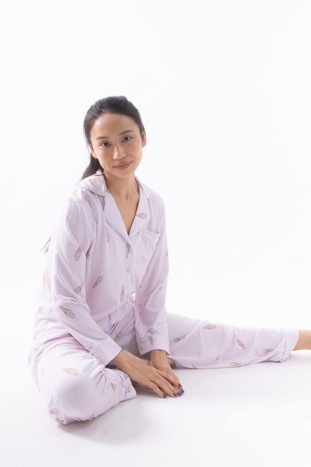 Ice Cream Dreamin' Adult Cloud PJ Long Sleeve Set