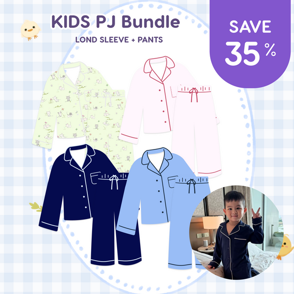 [BUNDLE] Kids Long Sleeve Top and Pants Cloud PJ Set
