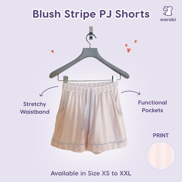 Blush Stripe Cloud PJ Set – Short Sleeve Top + Shorts