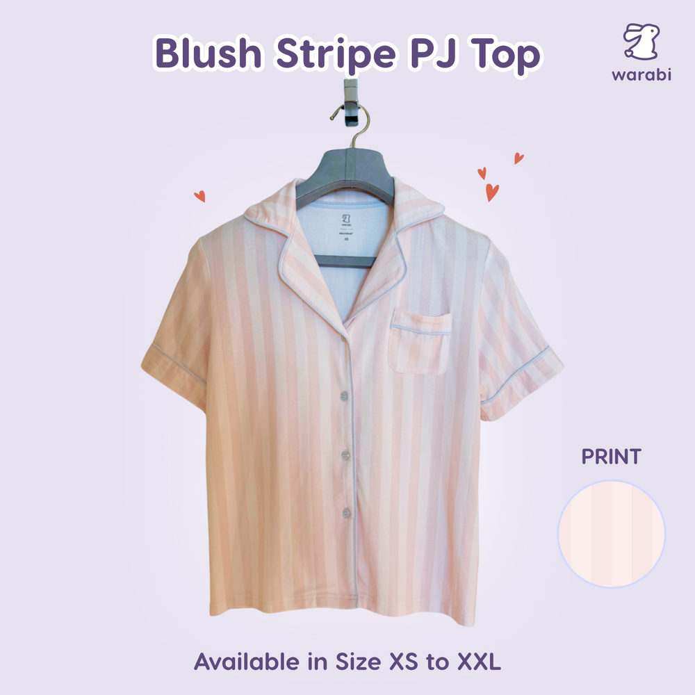 Blush Stripe Cloud PJ Set – Short Sleeve Top + Shorts