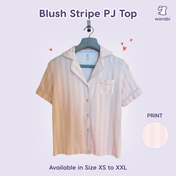 Blush Stripe Cloud PJ Set – Short Sleeve Top + Shorts