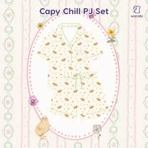 Capybara Chill Cloud PJ Set – Short Sleeve Top + Shorts