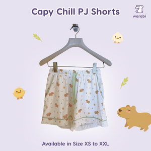 Capybara Chill Cloud PJ Set – Short Sleeve Top + Shorts