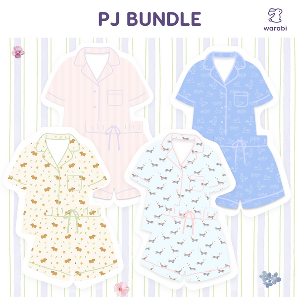 [BUNDLE of 3] Cloud PJ Set — Short Sleeve Top and Bottoms