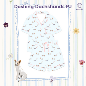 Dashing Dachshunds Cloud PJ Set – Short Sleeve Top + Shorts