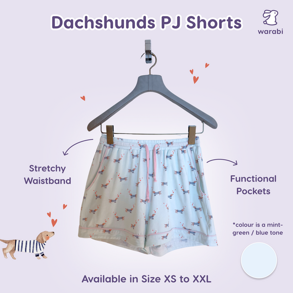 Dashing Dachshunds Cloud PJ Set – Short Sleeve Top + Shorts