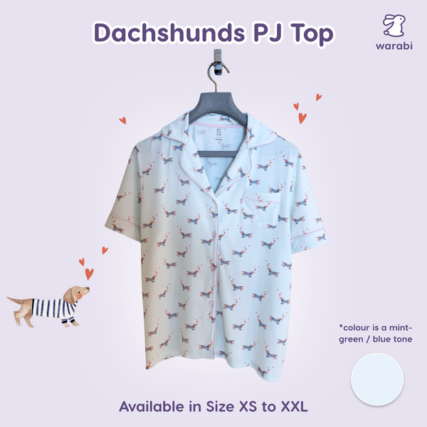 Dashing Dachshunds Cloud PJ Set – Short Sleeve Top + Shorts