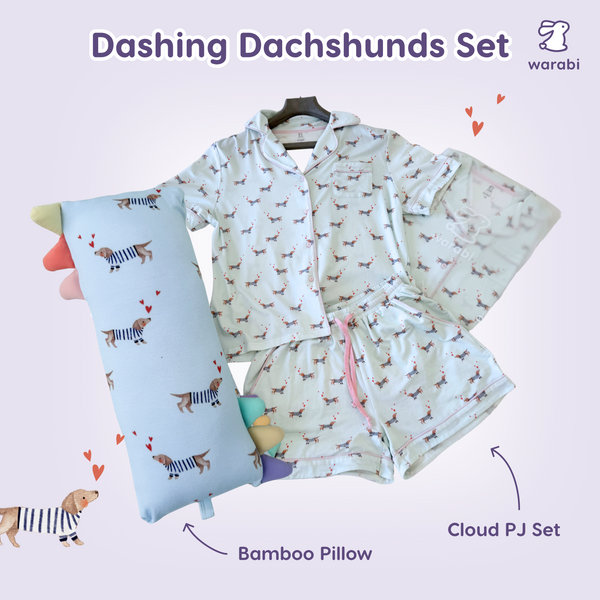 Dashing Dachshunds Cloud PJ Set – Short Sleeve Top + Shorts