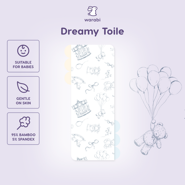 Dreamy Toile (Blue) Snuggle Bamboo Pillow