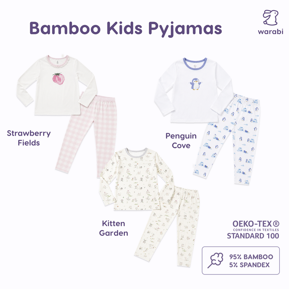 Warabi Kids Bamboo Long Sleeve 2 piece Pyjamas