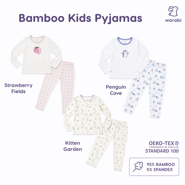 Warabi Kids Bamboo Long Sleeve 2 piece Pyjamas