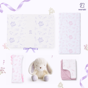Warabi Signature Gift Box 🎁 Bamboo pillow, blanket, cot sheets and plushie