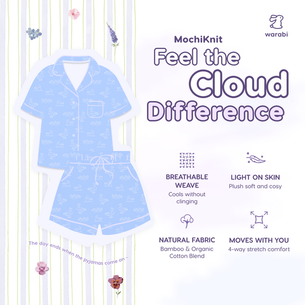 Capybara Chill Cloud PJ Set – Short Sleeve Top + Shorts