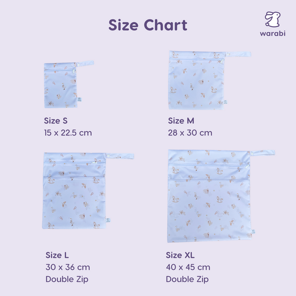 Wet Bags – Waterproof Reusable Diaper Bag | Baby Nappy, Swim & Laundry Pouch (4 Sizes)