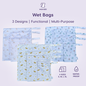 Wet Bags – Waterproof Reusable Diaper Bag | Baby Nappy, Swim & Laundry Pouch (4 Sizes)