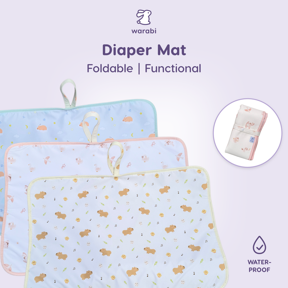 Waterproof Diaper Mat – Padded, Foldable, Leak-Proof Design & Gentle on Skin