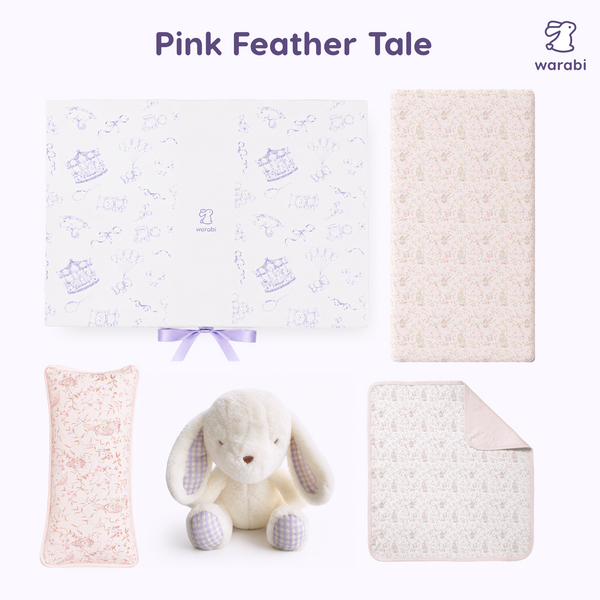 Warabi Signature Gift Box 🎁 Bamboo pillow, blanket, cot sheets and plushie