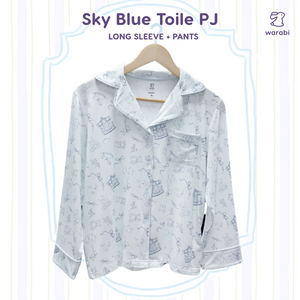 Sky Blue Toile Adult Cloud PJ Long Sleeve Set