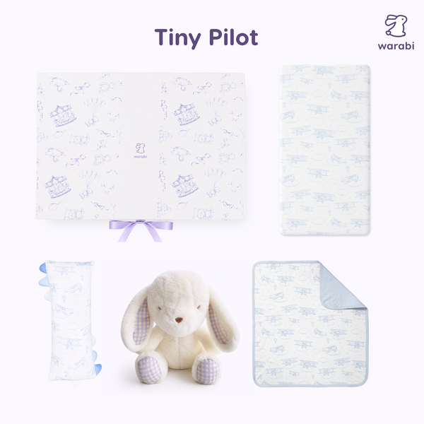Warabi Signature Gift Box 🎁 Bamboo pillow, blanket, cot sheets and plushie