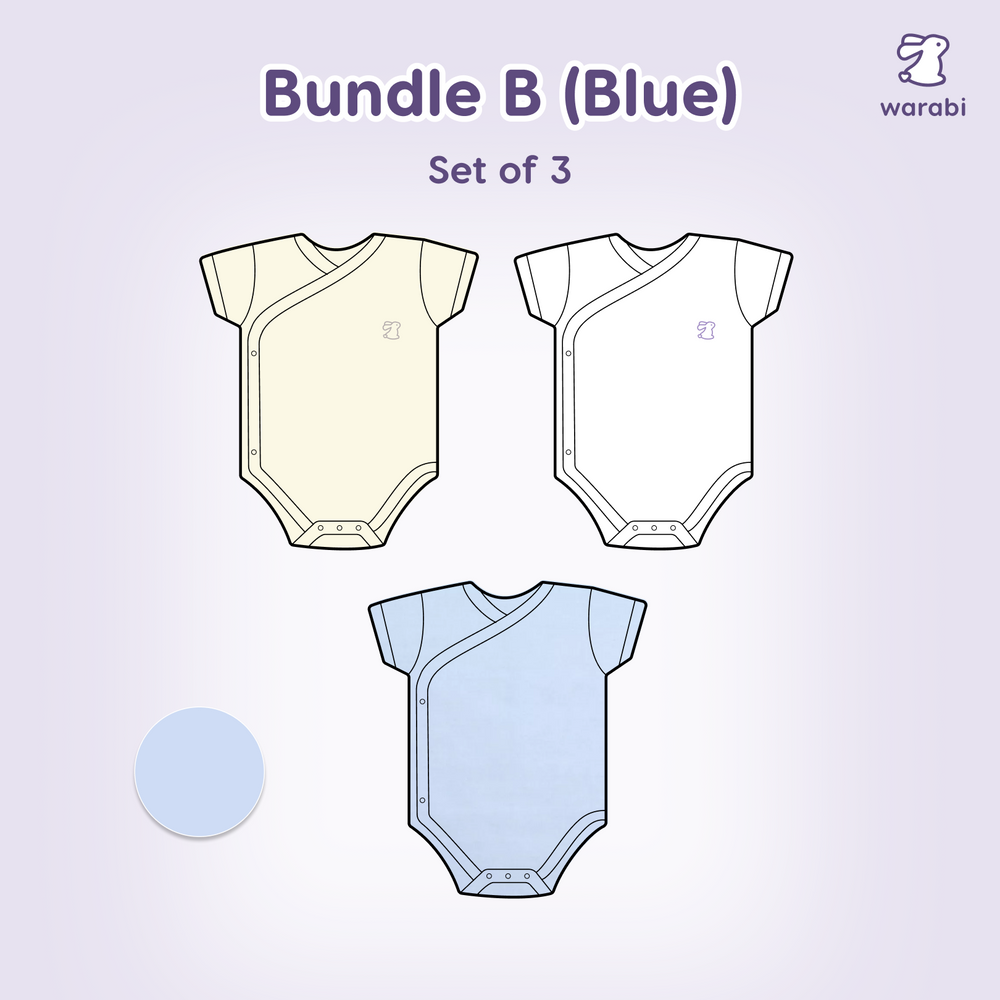Ultra-soft Kimono Bamboo Onesie – 3-Piece Bundle (Cooling Bamboo)