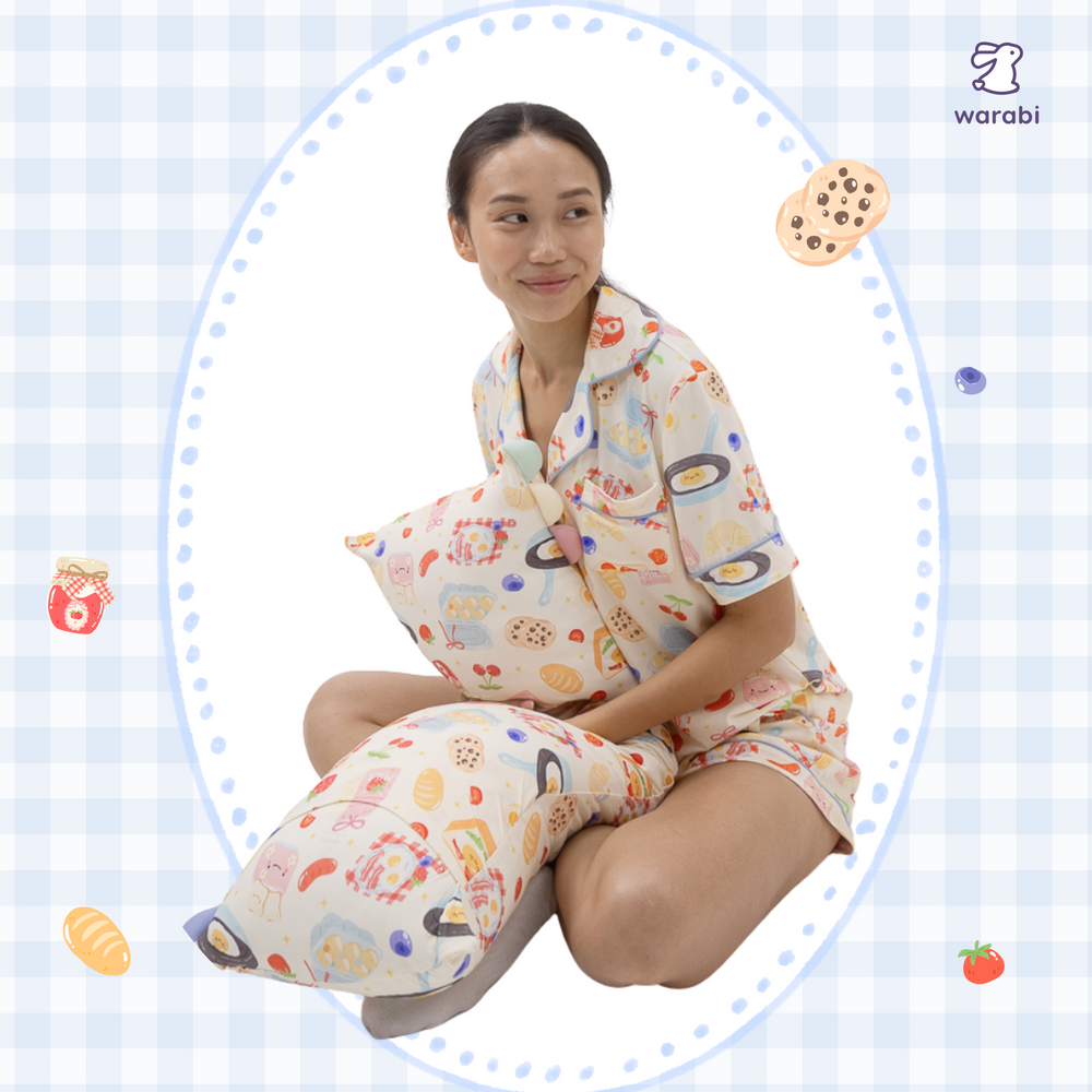 Breakfast Cloud PJ Set – Short Sleeve Top + Shorts