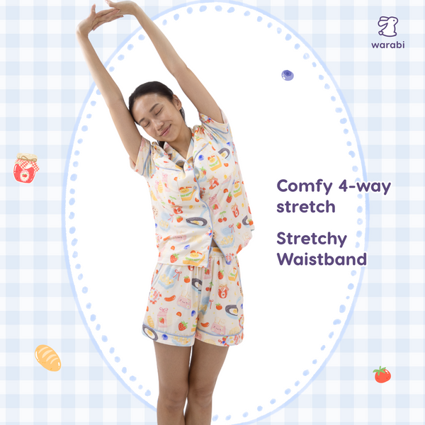 Breakfast Cloud PJ Set – Short Sleeve Top + Shorts