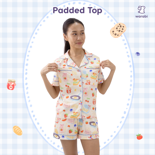 Breakfast Cloud PJ Set – Short Sleeve Top + Shorts