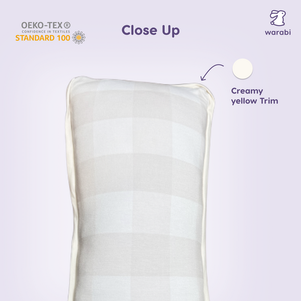 Oatmilk Check Snuggle Bamboo Pillow