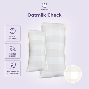 Oatmilk Check Snuggle Bamboo Pillow