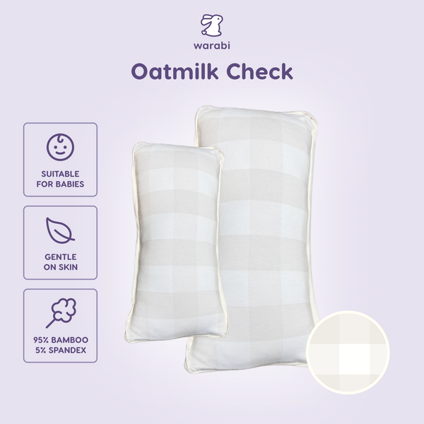 Oatmilk Check Snuggle Bamboo Pillow