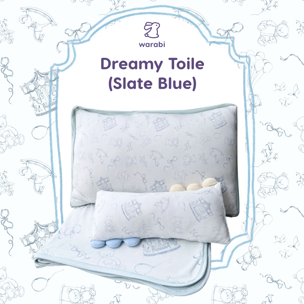 Dreamy Toile (Slate Blue) V2 Snuggle Bamboo Pillow