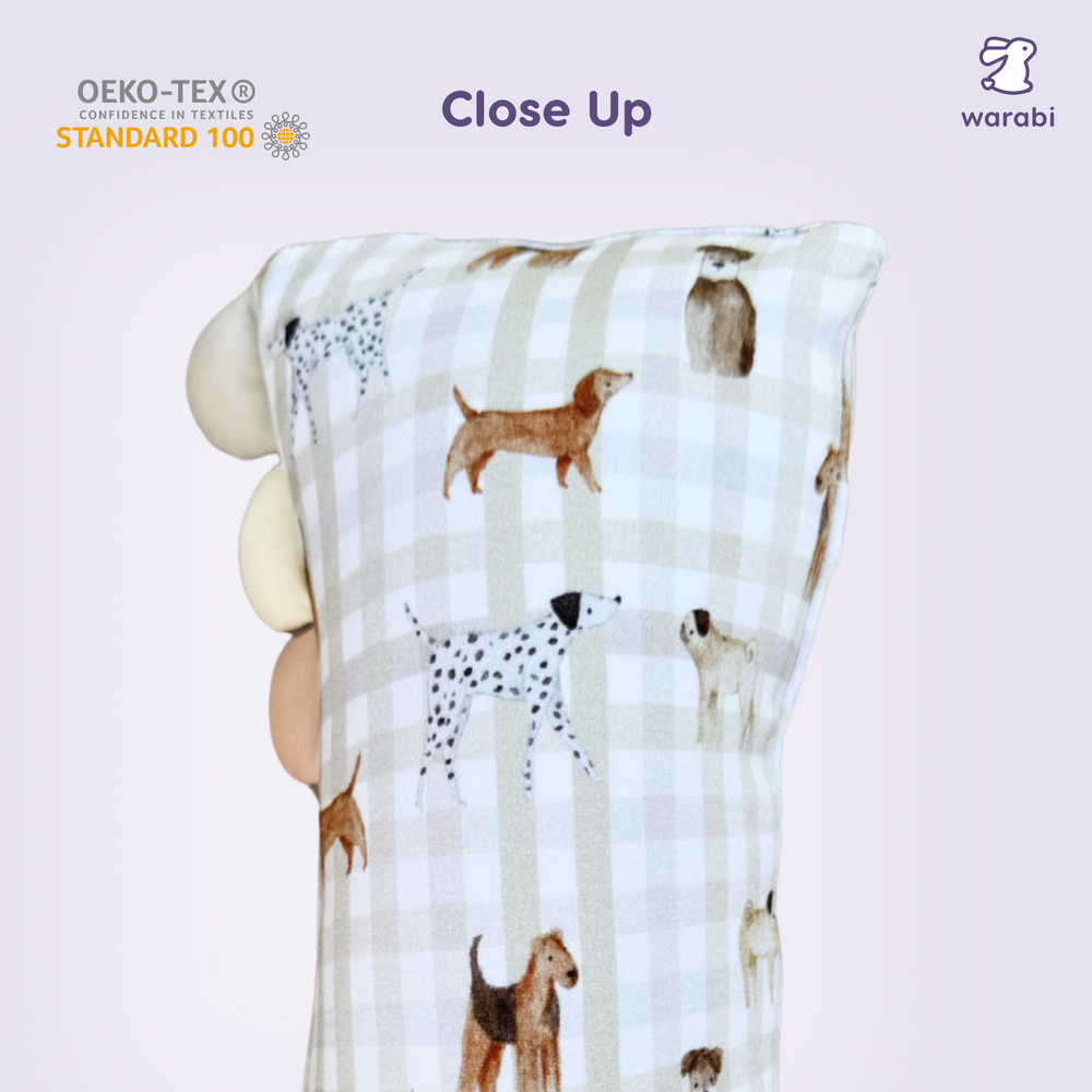 Gingham Pup Snuggle Bamboo Pillow