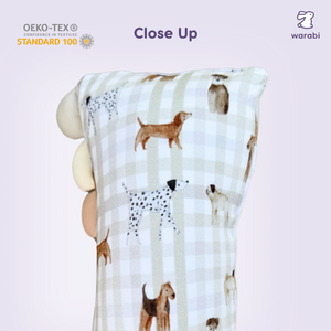 Gingham Pup Snuggle Bamboo Pillow