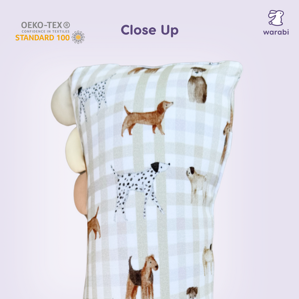 Gingham Pup Snuggle Bamboo Pillow