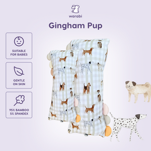 Gingham Pup Snuggle Bamboo Pillow