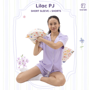 Lilac Cloud PJ Set – Short Sleeve Top + Shorts