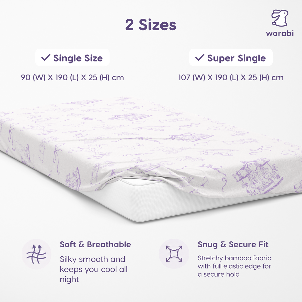 Bamboo Fitted Bedsheet | Ultra Soft Cooling Bed Sheet | Single & Super Single