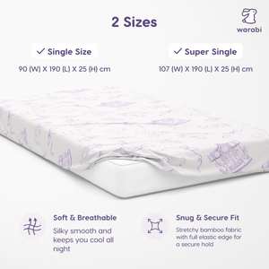 Bamboo Fitted Bedsheet | Ultra Soft Cooling Bed Sheet | Single & Super Single