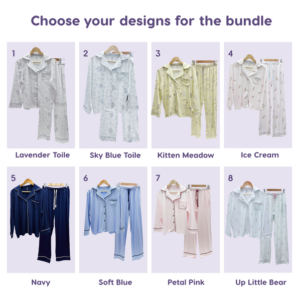 [BUNDLE] Kids Long Sleeve Top and Pants Cloud PJ Set
