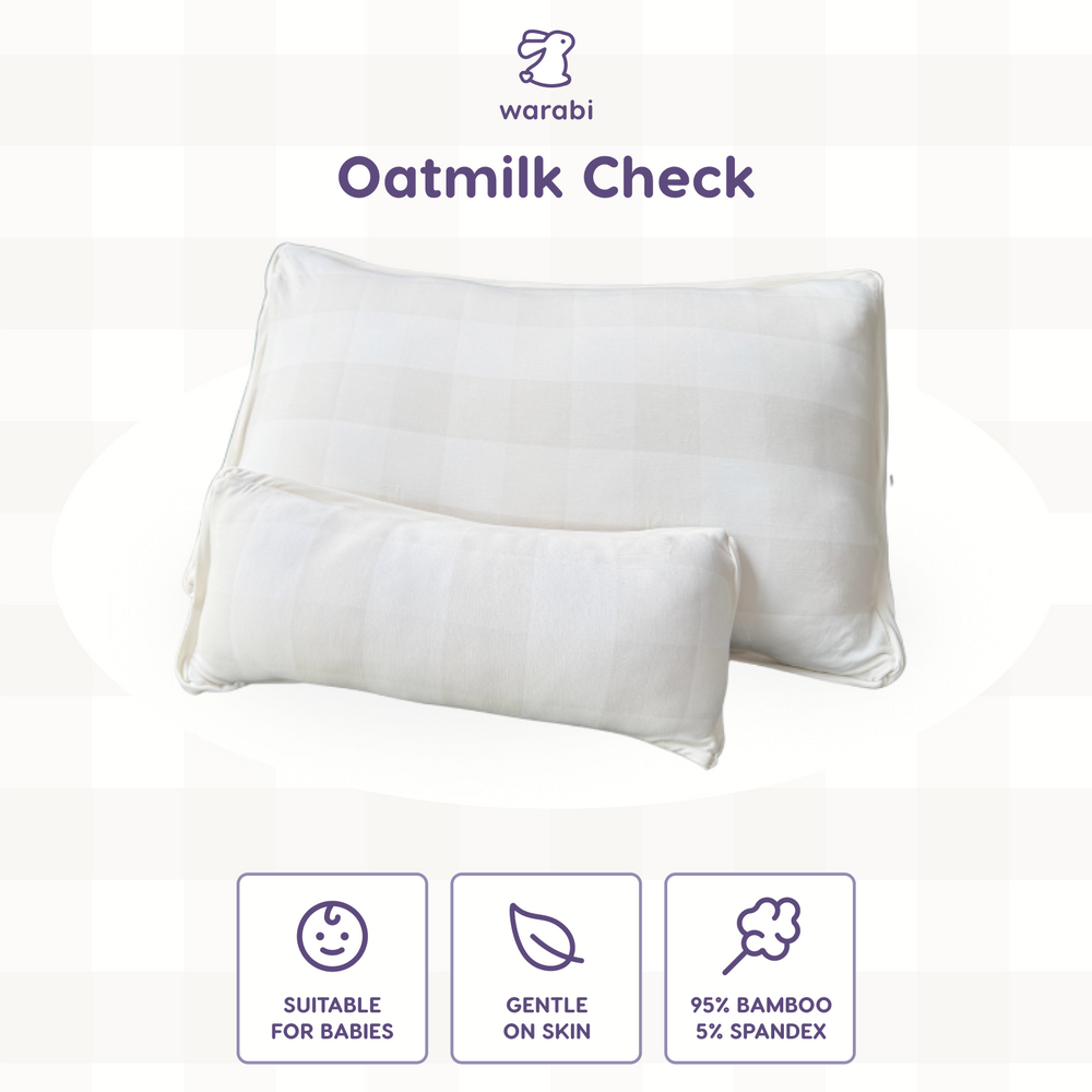 Oatmilk Check V2 Bamboo Snuggle Pillow