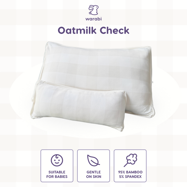 Oatmilk Check V2 Bamboo Snuggle Pillow