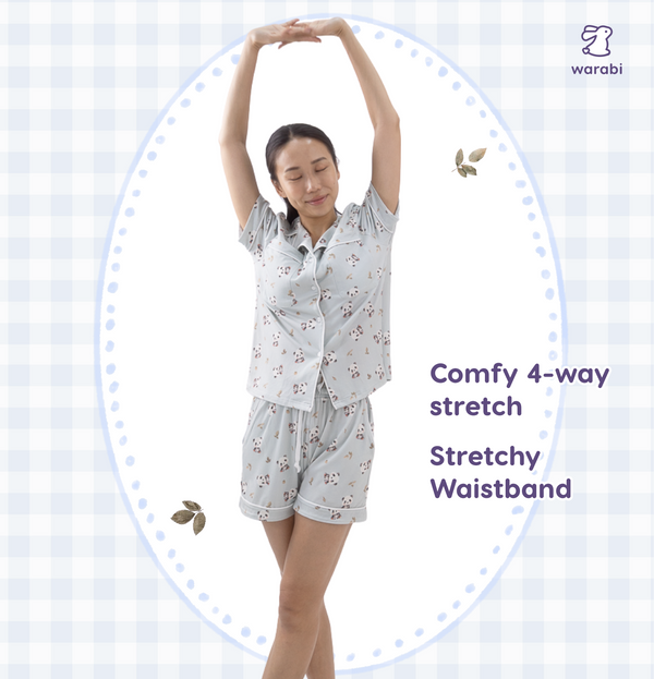 Panda Daze Cloud PJ Set – Short Sleeve Top + Shorts